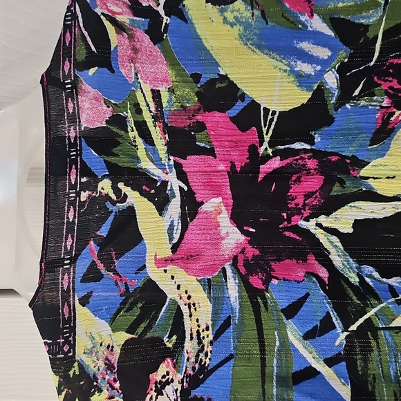 NWT Vince Camuto Exotic Blooms Crinkle Topper Open Front OS - Picture 11 of 13